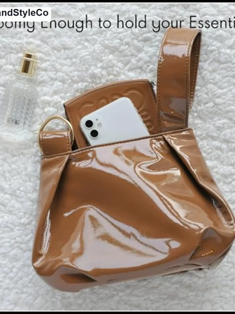 Patent Vegan Leather Clutch Hobo Bag Top Handle Small Tote Wristlet